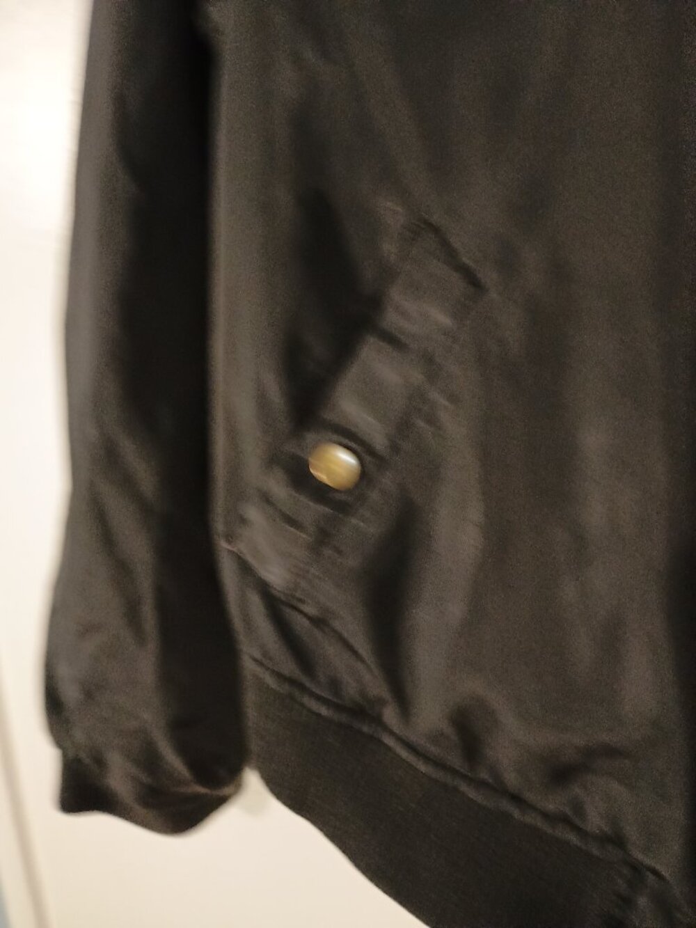 New Look Black Bomber Jacket Red Lining Zip Front Lightweight Utility Coat - Picture 5 of 10